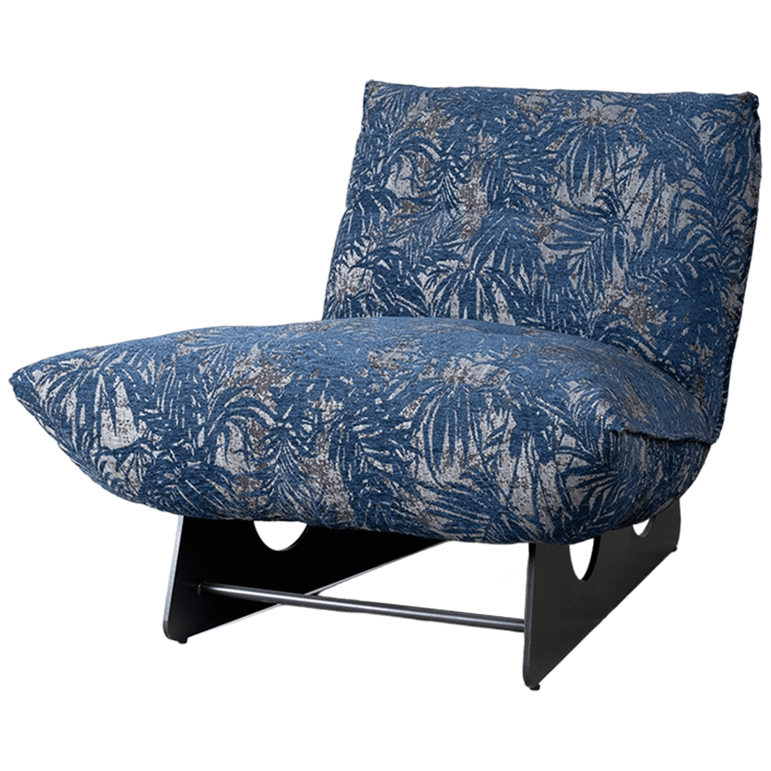 Patterned Fabric Lounge Chair — view 1.