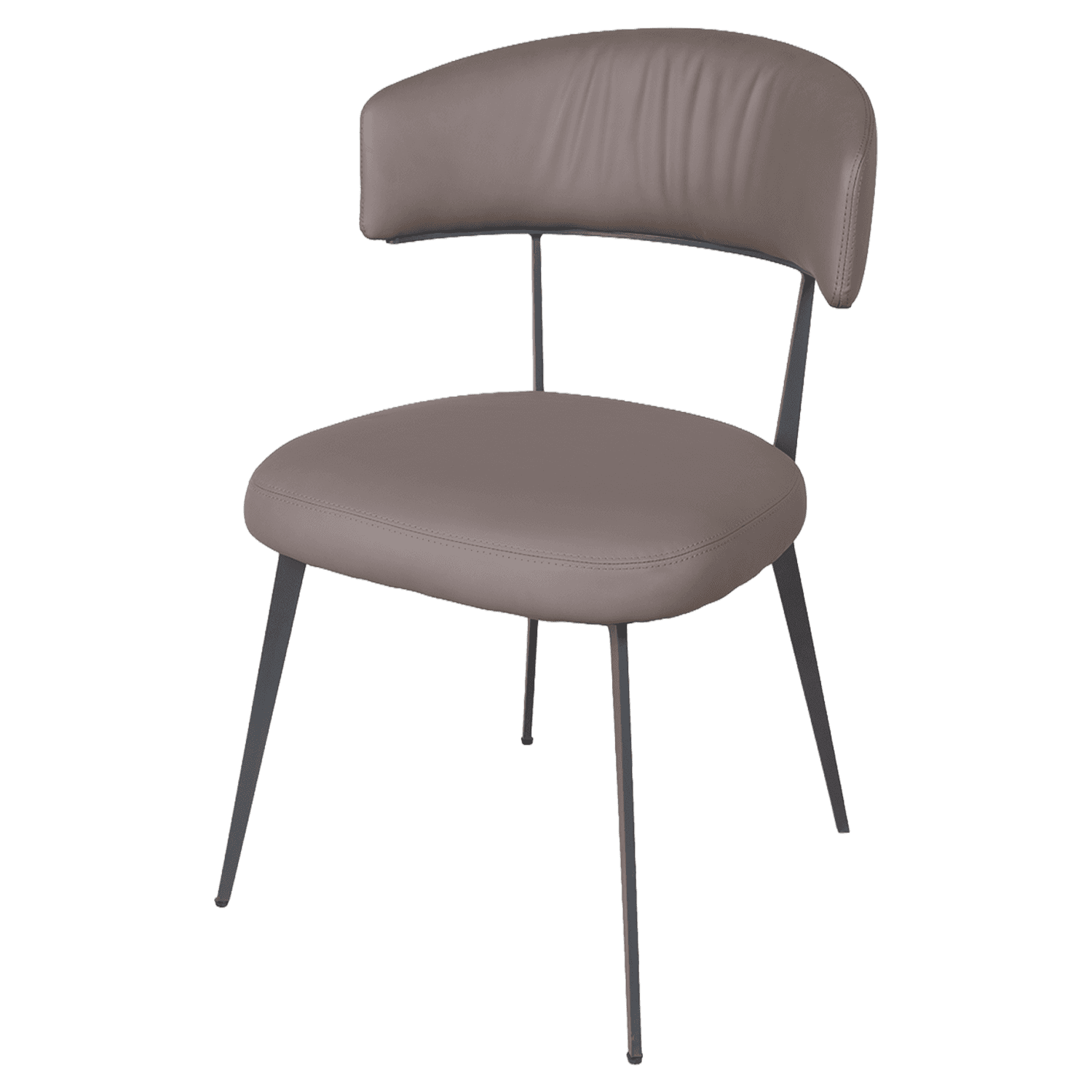 Curved-Back Upholstered Dining Chair — view 1.