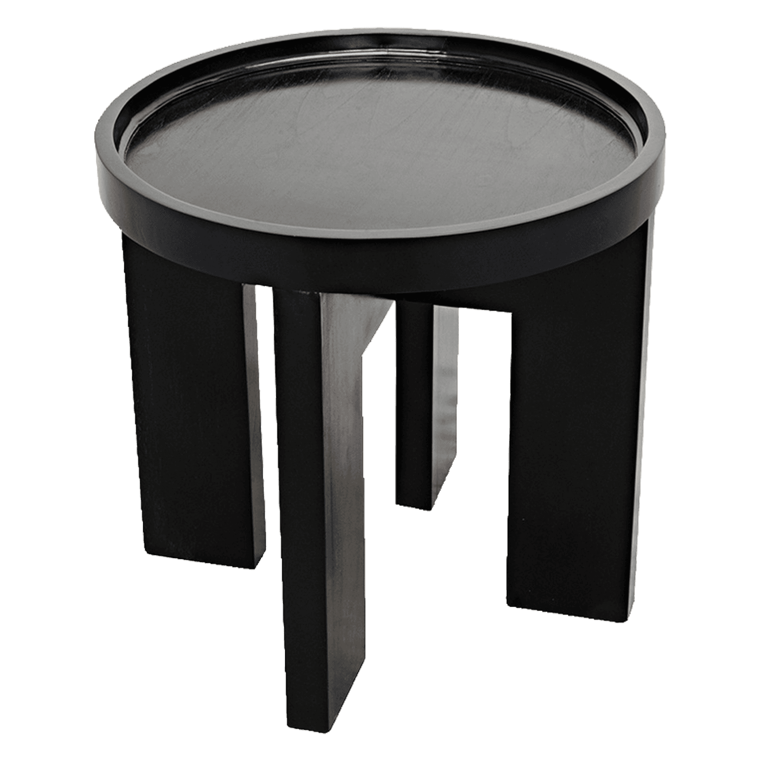 Round Black Side Table — view 1.