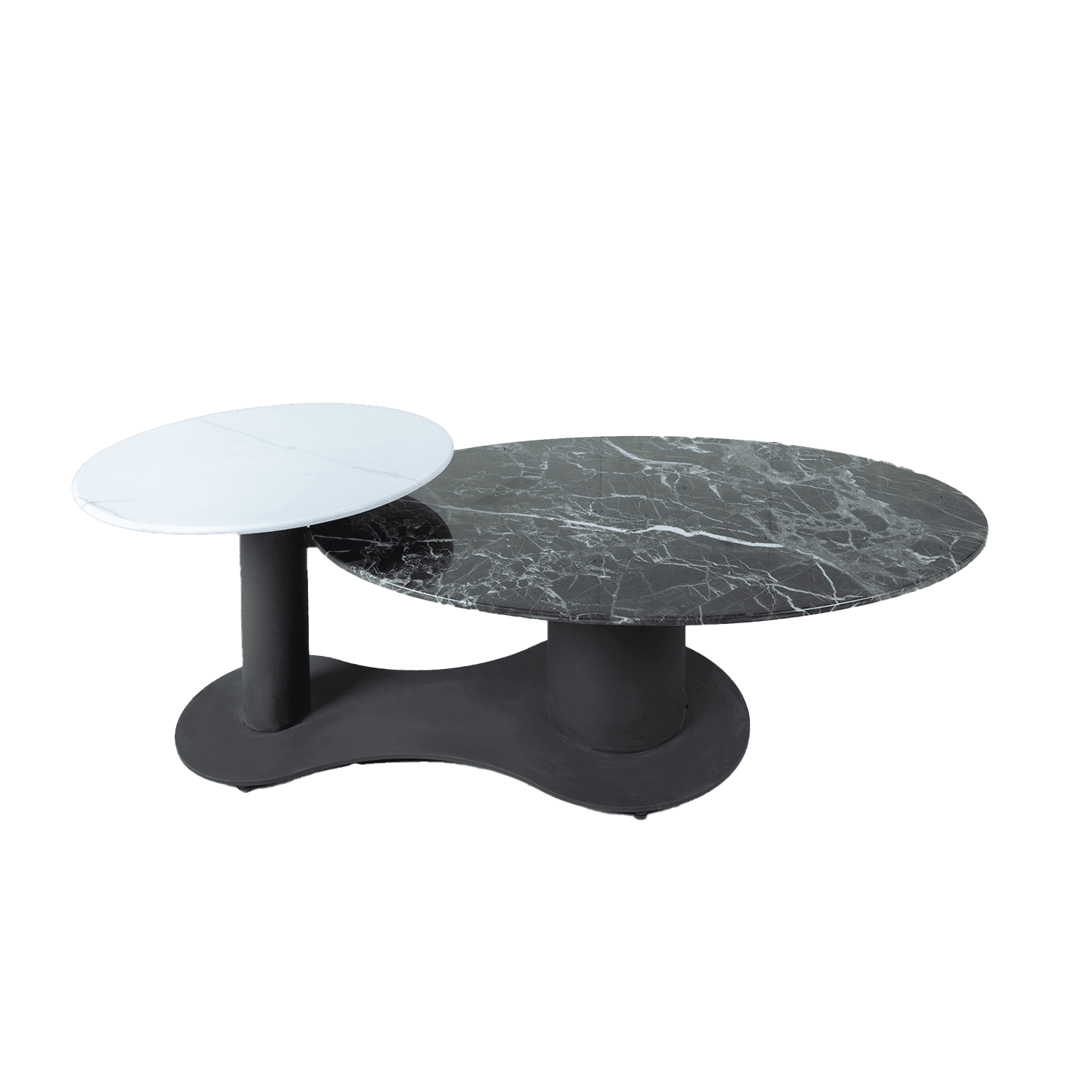 Low Double Marble Top Coffee Table — view 3.