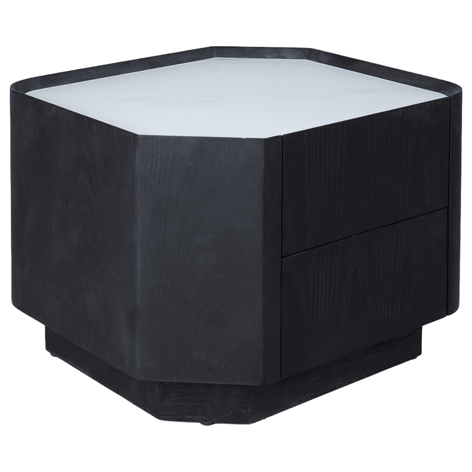 Rounded Nightstand (Left/Right Pair) — Bedside table.