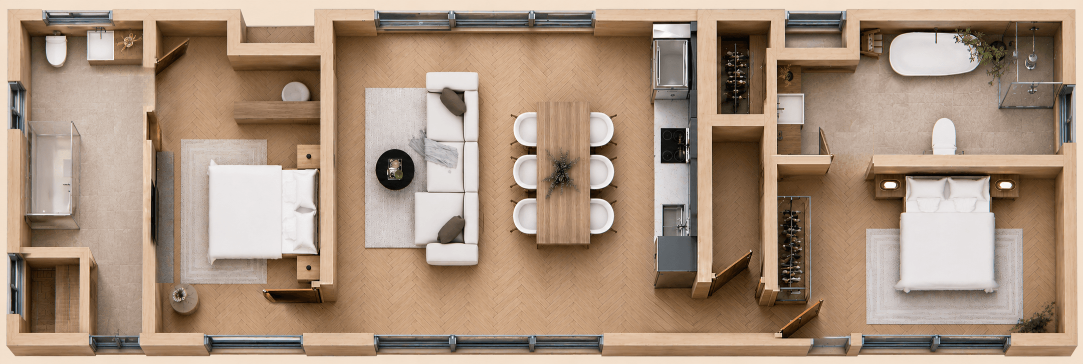 GABBY interior top view floor plan