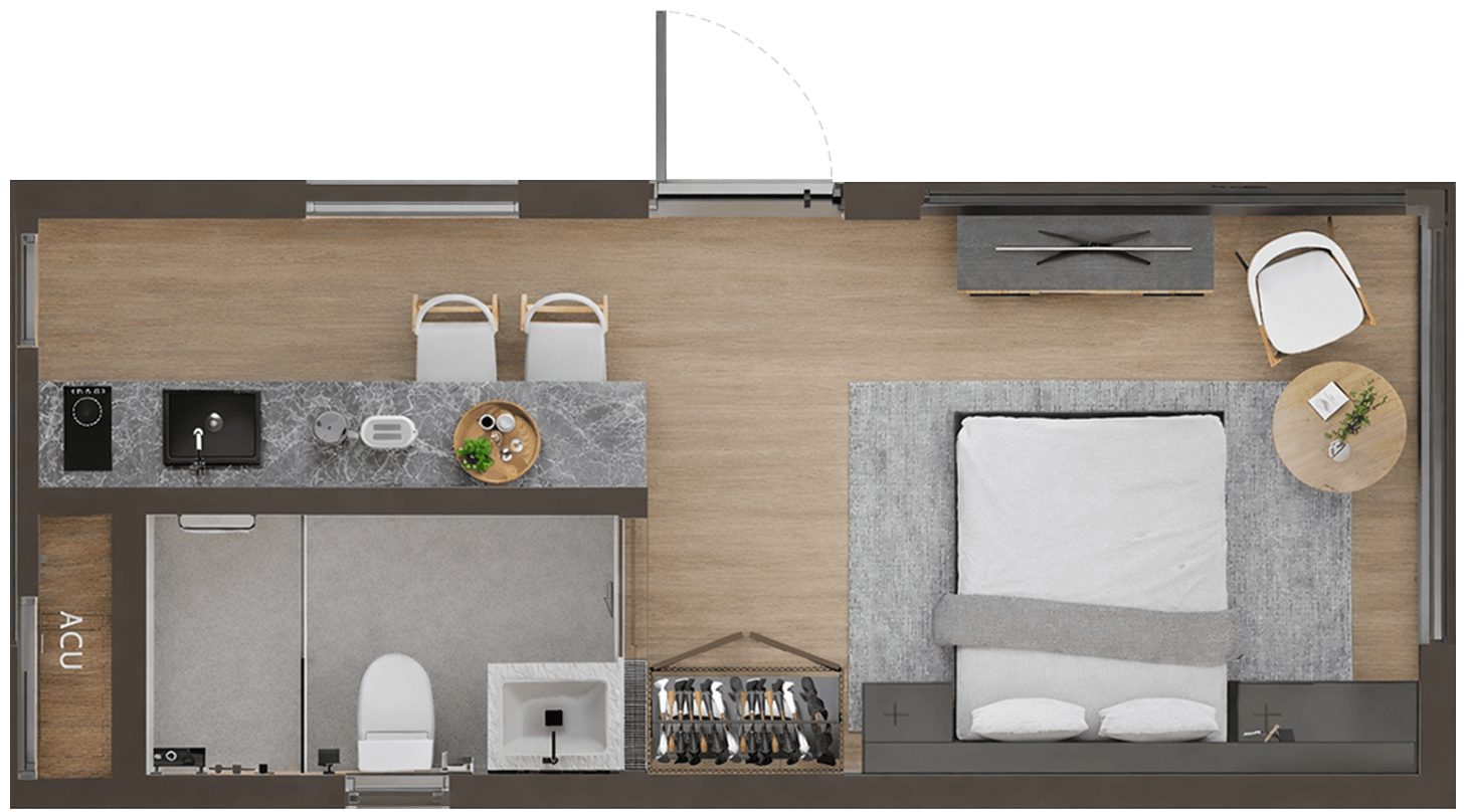 KAIA interior top view